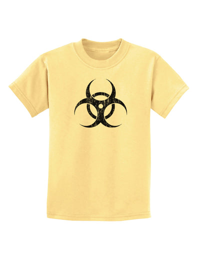 Biohazard Symbol - Vintage Apocalypse Childrens T-Shirt-Childrens T-Shirt-TooLoud-Daffodil-Yellow-X-Small-Davson Sales