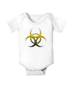 Biohazard Symbol Yellow Stone Apocalypse Baby Romper Bodysuit-Baby Romper-TooLoud-White-06-Months-Davson Sales