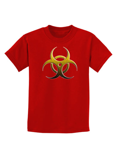 Biohazard Symbol Yellow Stone Apocalypse Childrens Dark T-Shirt-Childrens T-Shirt-TooLoud-Red-X-Small-Davson Sales