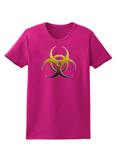 Biohazard Symbol Yellow Stone Apocalypse Womens Dark T-Shirt-Womens T-Shirt-TooLoud-Hot-Pink-Small-Davson Sales