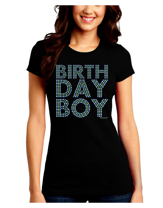 Birthday Boy - Blue and Green Dots Juniors Crew Dark T-Shirt by TooLoud-T-Shirts Juniors Tops-TooLoud-Black-Juniors Fitted Small-Davson Sales