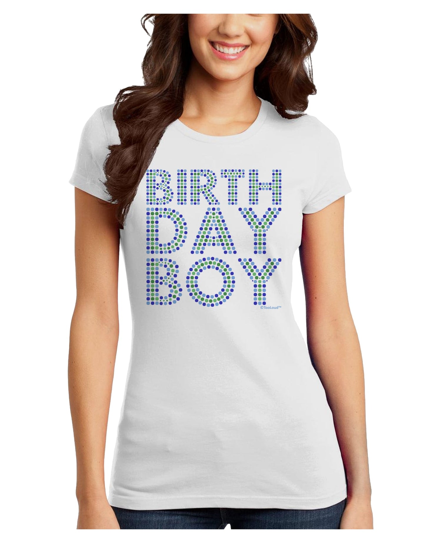 Birthday Boy - Blue and Green Dots Juniors T-Shirt by TooLoud-Womens Juniors T-Shirt-TooLoud-White-Juniors Fitted X-Small-Davson Sales