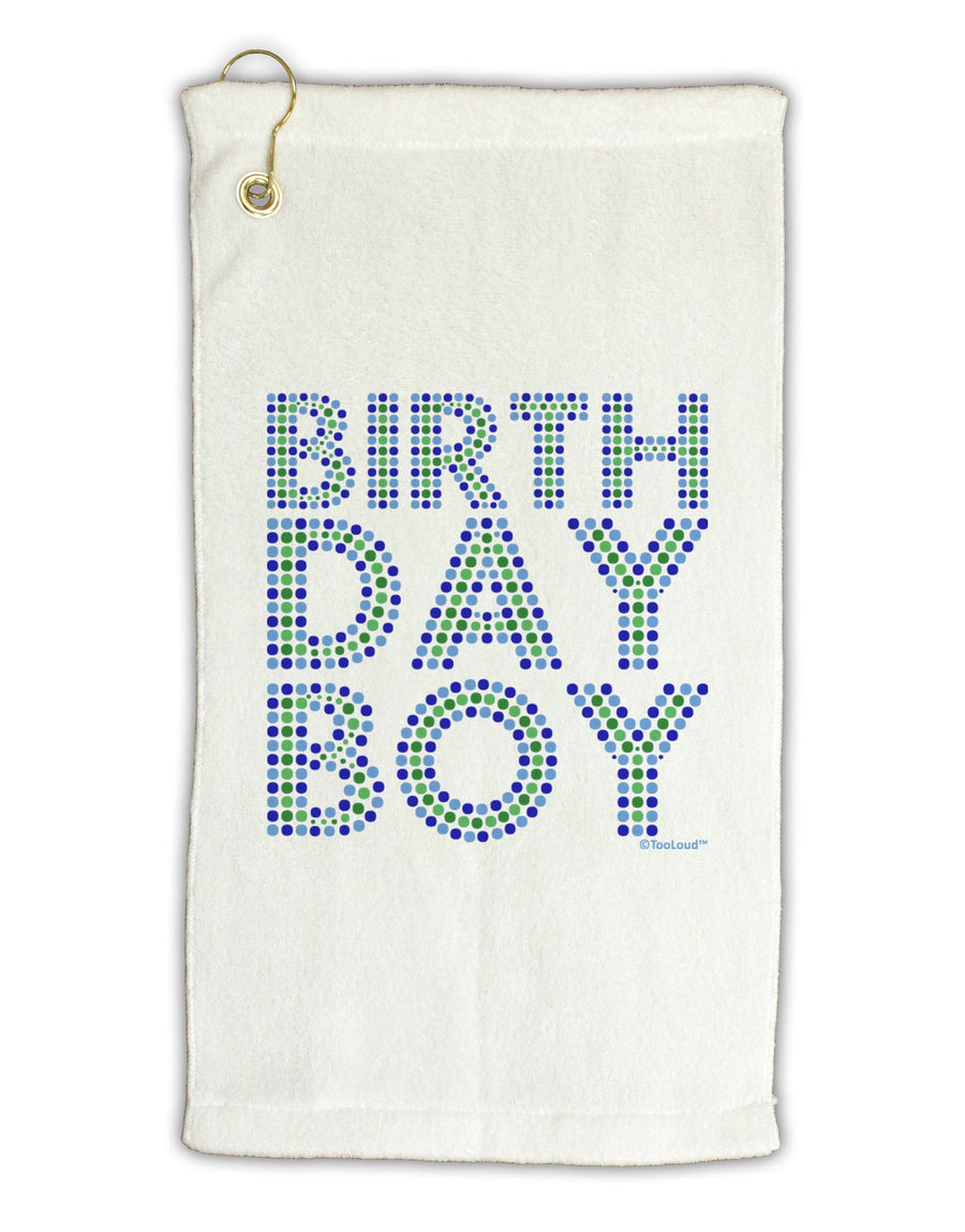 Birthday Boy - Blue and Green Dots Micro Terry Gromet Golf Towel 16 x 25 inch by TooLoud-Golf Towel-TooLoud-White-Davson Sales