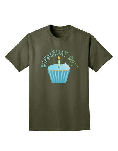 Birthday Boy - Candle Cupcake Adult Dark T-Shirt by TooLoud-Mens T-Shirt-TooLoud-Military-Green-Small-Davson Sales