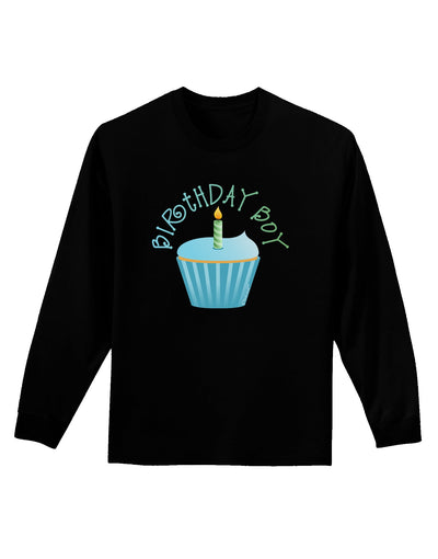 Birthday Boy - Candle Cupcake Adult Long Sleeve Dark T-Shirt by TooLoud-TooLoud-Black-Small-Davson Sales