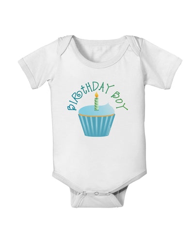 Birthday Boy - Candle Cupcake Baby Romper Bodysuit by TooLoud-Baby Romper-TooLoud-White-06-Months-Davson Sales