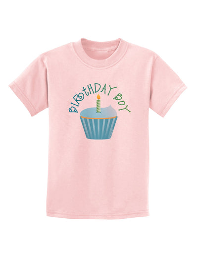 Birthday Boy - Candle Cupcake Childrens T-Shirt by TooLoud-Childrens T-Shirt-TooLoud-PalePink-X-Small-Davson Sales