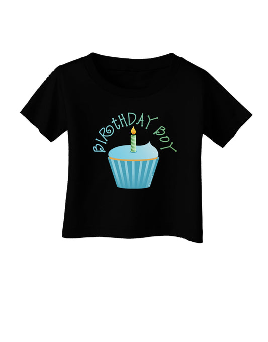 Birthday Boy - Candle Cupcake Infant T-Shirt Dark by TooLoud-Infant T-Shirt-TooLoud-Black-06-Months-Davson Sales