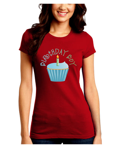 Birthday Boy - Candle Cupcake Juniors Crew Dark T-Shirt by TooLoud-T-Shirts Juniors Tops-TooLoud-Red-Juniors Fitted Small-Davson Sales