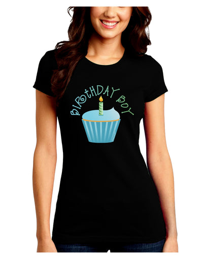 Birthday Boy - Candle Cupcake Juniors Crew Dark T-Shirt by TooLoud-T-Shirts Juniors Tops-TooLoud-Black-Juniors Fitted Small-Davson Sales