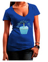 Birthday Boy - Candle Cupcake Juniors V-Neck Dark T-Shirt by TooLoud-Womens V-Neck T-Shirts-TooLoud-Royal-Blue-Juniors Fitted Small-Davson Sales