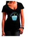 Birthday Boy - Candle Cupcake Juniors V-Neck Dark T-Shirt by TooLoud-Womens V-Neck T-Shirts-TooLoud-Black-Juniors Fitted Small-Davson Sales