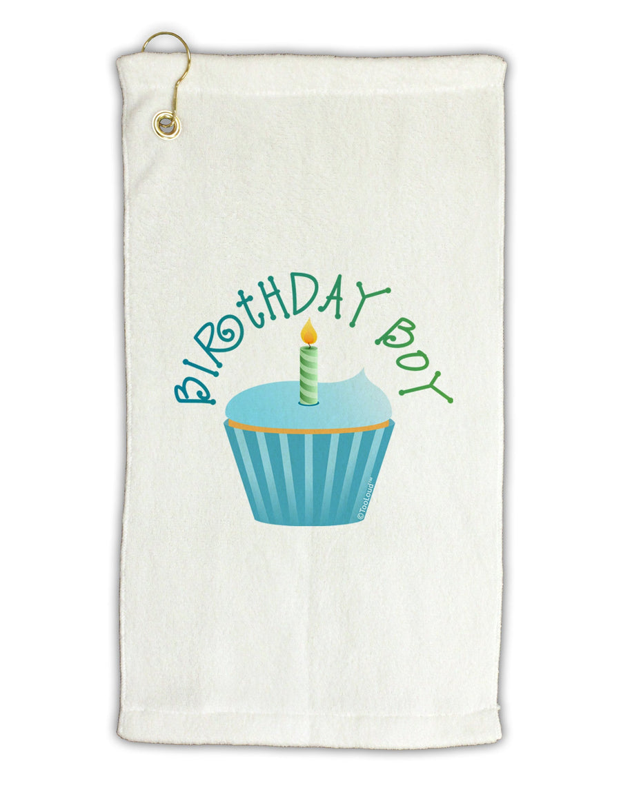 Birthday Boy - Candle Cupcake Micro Terry Gromet Golf Towel 16 x 25 inch by TooLoud-Golf Towel-TooLoud-White-Davson Sales