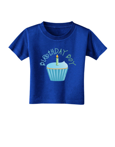 Birthday Boy - Candle Cupcake Toddler T-Shirt Dark by TooLoud-Toddler T-Shirt-TooLoud-Royal-Blue-2T-Davson Sales