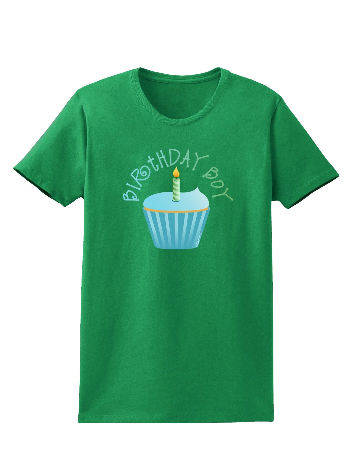 Birthday Boy - Candle Cupcake Womens Dark T-Shirt by TooLoud-Womens T-Shirt-TooLoud-Kelly-Green-X-Small-Davson Sales