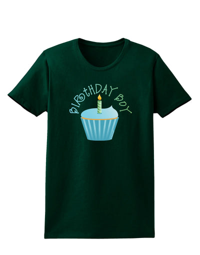 Birthday Boy - Candle Cupcake Womens Dark T-Shirt by TooLoud-Womens T-Shirt-TooLoud-Forest-Green-Small-Davson Sales