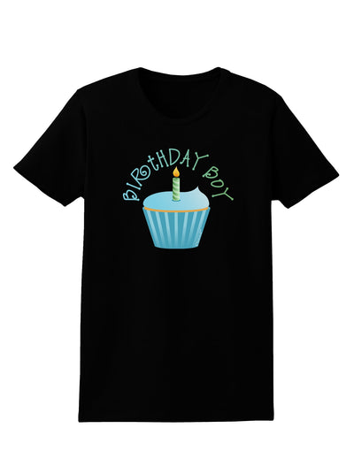 Birthday Boy - Candle Cupcake Womens Dark T-Shirt by TooLoud-Womens T-Shirt-TooLoud-Black-X-Small-Davson Sales