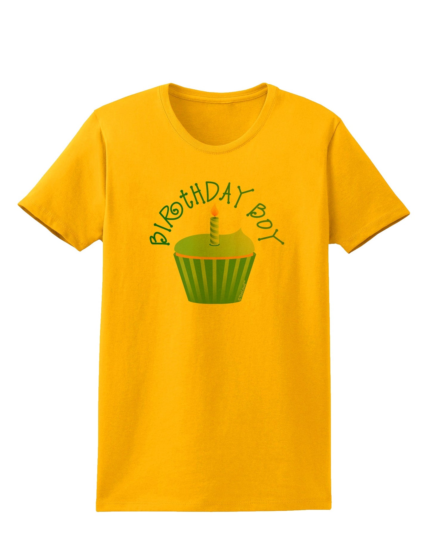 Birthday Boy - Candle Cupcake Womens T-Shirt by TooLoud-Womens T-Shirt-TooLoud-Gold-X-Small-Davson Sales