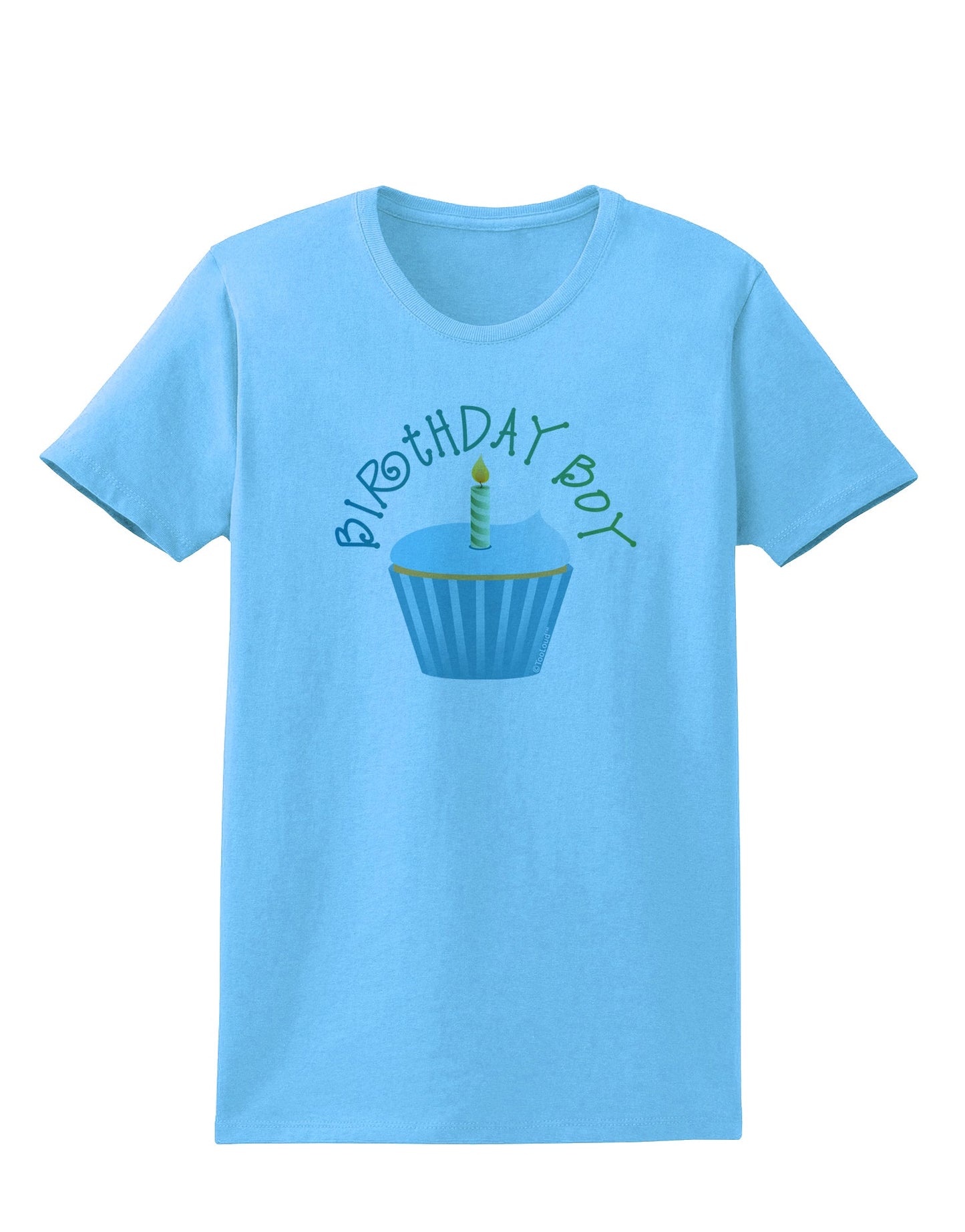 Birthday Boy - Candle Cupcake Womens T-Shirt by TooLoud-Womens T-Shirt-TooLoud-Aquatic-Blue-X-Small-Davson Sales
