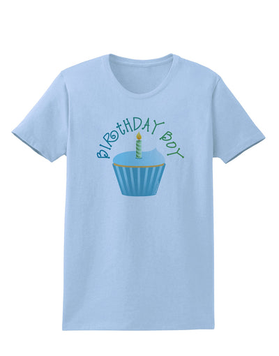 Birthday Boy - Candle Cupcake Womens T-Shirt by TooLoud-Womens T-Shirt-TooLoud-Light-Blue-X-Small-Davson Sales