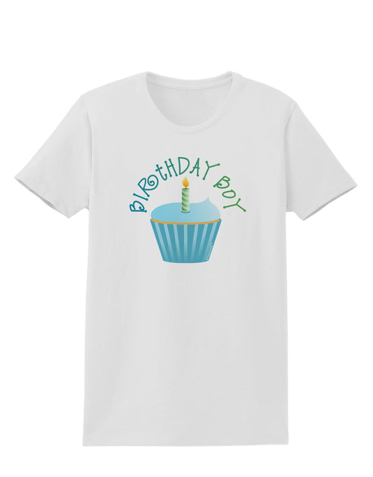 Birthday Boy - Candle Cupcake Womens T-Shirt by TooLoud-Womens T-Shirt-TooLoud-White-X-Small-Davson Sales