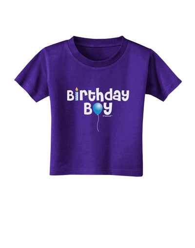 Birthday Boy - Candle and Balloon Toddler T-Shirt Dark by TooLoud-Toddler T-Shirt-TooLoud-Purple-2T-Davson Sales