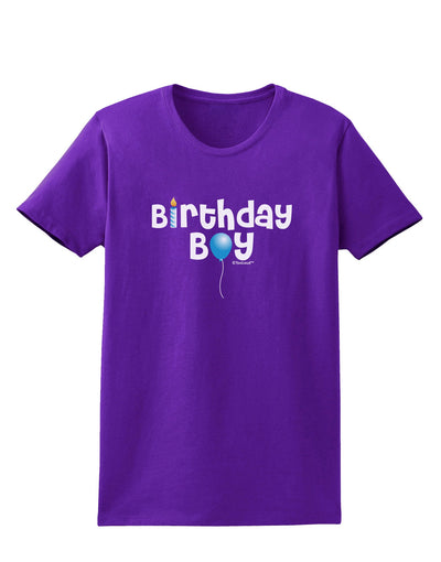 Birthday Boy - Candle and Balloon Womens Dark T-Shirt by TooLoud-Womens T-Shirt-TooLoud-Purple-X-Small-Davson Sales