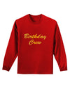 Birthday Crew Text Adult Long Sleeve Dark T-Shirt by TooLoud-TooLoud-Red-Small-Davson Sales