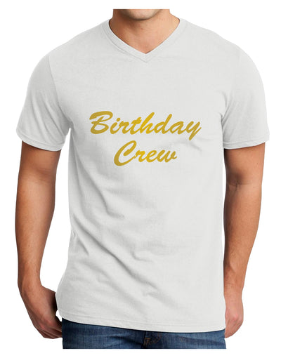 Birthday Crew Text Adult V-Neck T-shirt by TooLoud-Mens V-Neck T-Shirt-TooLoud-White-Small-Davson Sales