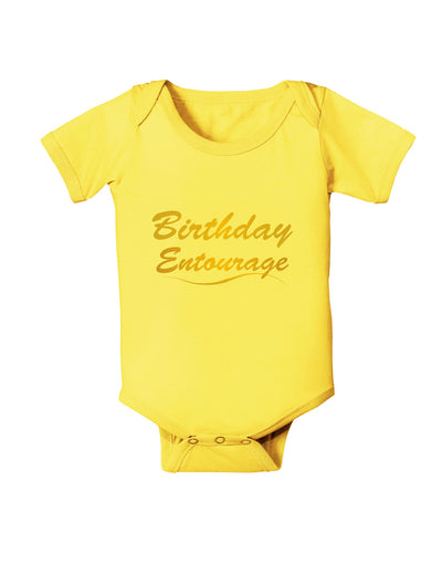 Birthday Entourage Text Baby Romper Bodysuit by TooLoud-TooLoud-Yellow-06-Months-Davson Sales