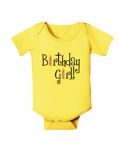 Birthday Girl - Birthday Candles Baby Romper Bodysuit by TooLoud-Baby Romper-TooLoud-Yellow-06-Months-Davson Sales