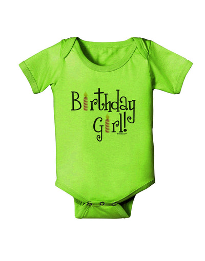 Birthday Girl - Birthday Candles Baby Romper Bodysuit by TooLoud-Baby Romper-TooLoud-Lime-Green-06-Months-Davson Sales