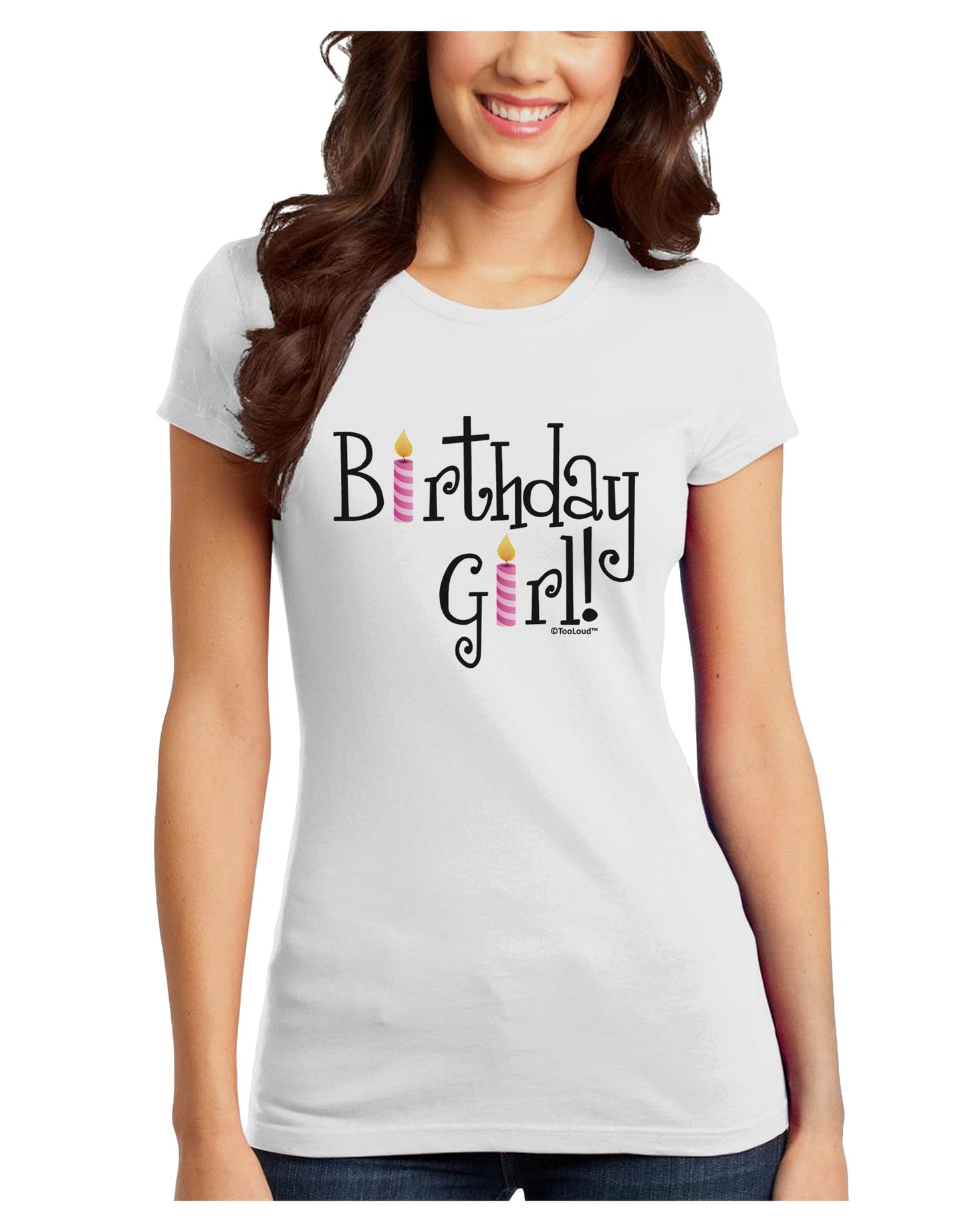Birthday Girl - Birthday Candles Juniors T-Shirt by TooLoud-Womens Juniors T-Shirt-TooLoud-White-Juniors Fitted X-Small-Davson Sales