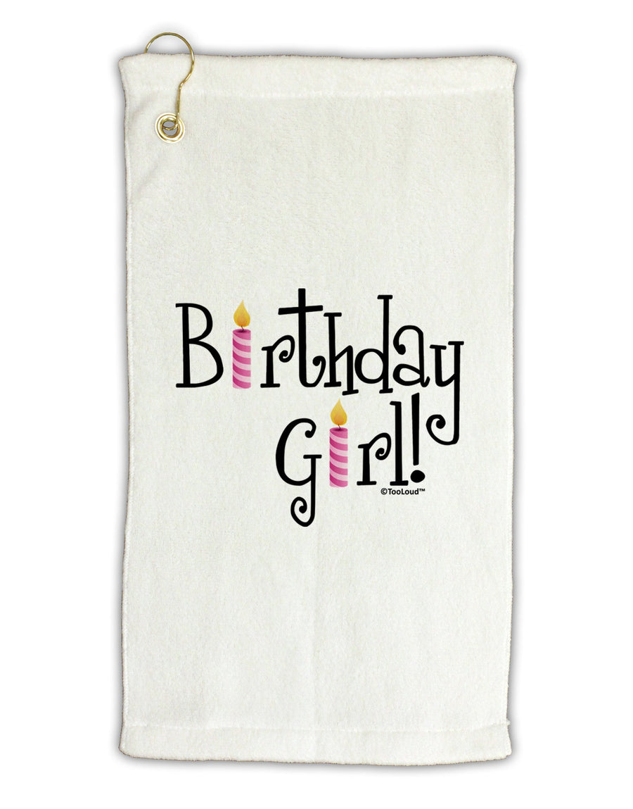 Birthday Girl - Birthday Candles Micro Terry Gromet Golf Towel 16 x 25 inch by TooLoud-Golf Towel-TooLoud-White-Davson Sales