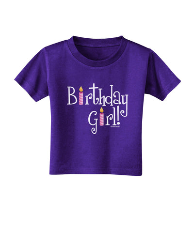 Birthday Girl - Birthday Candles Toddler T-Shirt Dark by TooLoud-Toddler T-Shirt-TooLoud-Purple-2T-Davson Sales