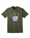 Birthday Girl - Candle Cupcake Adult Dark T-Shirt by TooLoud-Mens T-Shirt-TooLoud-Military-Green-Small-Davson Sales