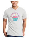 Birthday Girl - Candle Cupcake Adult V-Neck T-shirt by TooLoud-Mens V-Neck T-Shirt-TooLoud-White-Small-Davson Sales