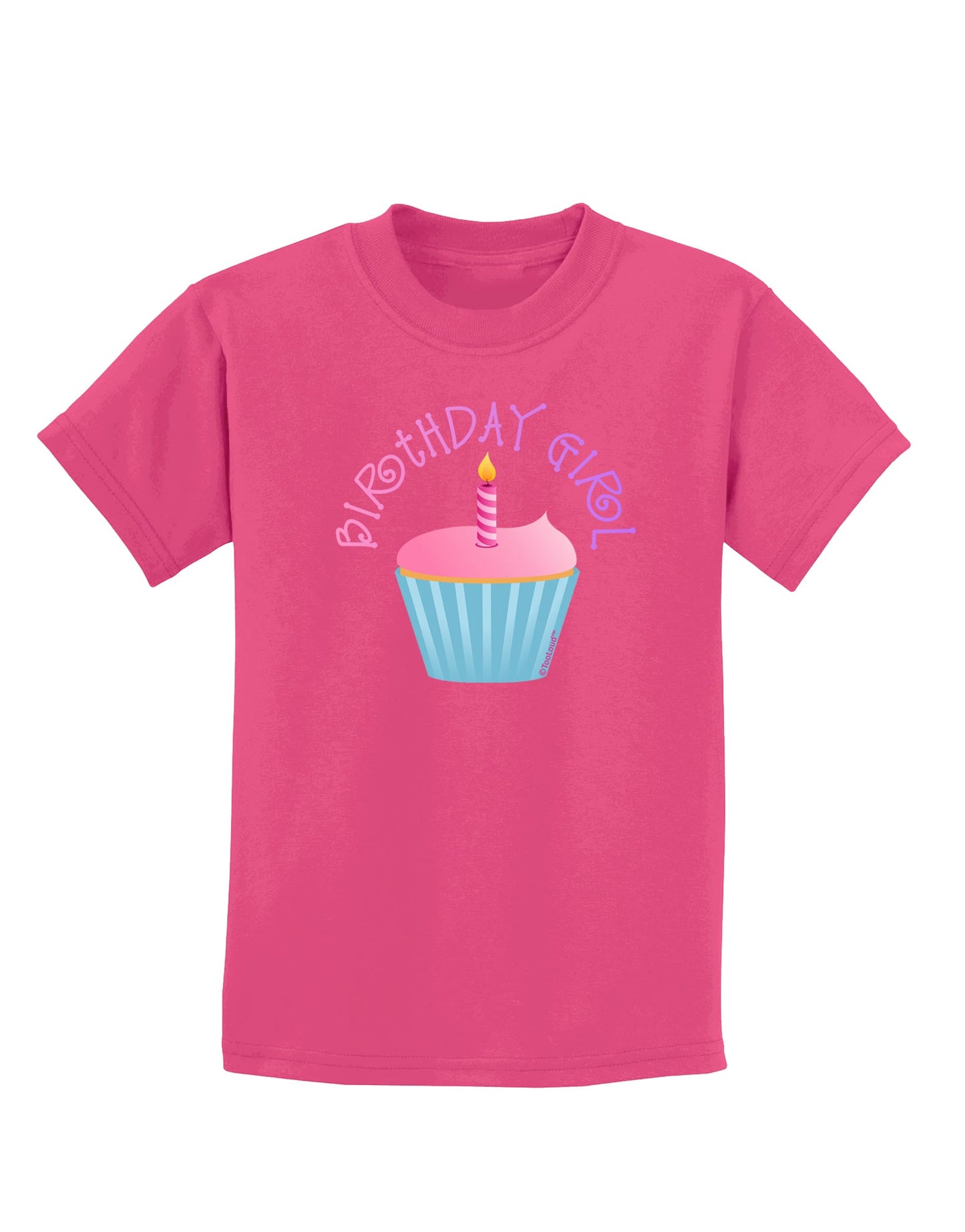 Birthday Girl - Candle Cupcake Childrens Dark T-Shirt by TooLoud-Childrens T-Shirt-TooLoud-Sangria-X-Small-Davson Sales