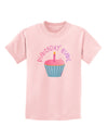 Birthday Girl - Candle Cupcake Childrens T-Shirt by TooLoud-Childrens T-Shirt-TooLoud-PalePink-X-Small-Davson Sales