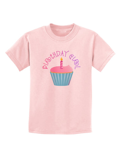 Birthday Girl - Candle Cupcake Childrens T-Shirt by TooLoud-Childrens T-Shirt-TooLoud-PalePink-X-Small-Davson Sales