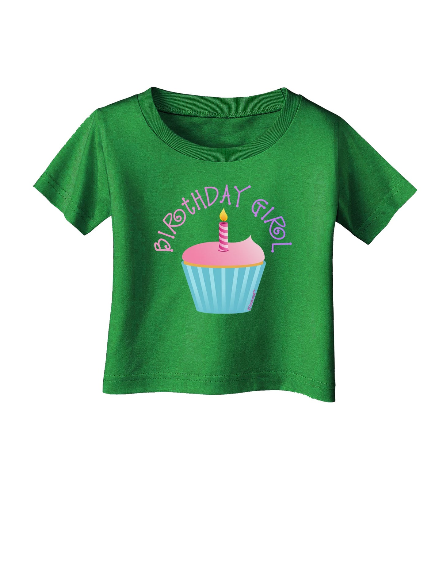 Birthday Girl - Candle Cupcake Infant T-Shirt Dark by TooLoud-Infant T-Shirt-TooLoud-Clover-Green-06-Months-Davson Sales