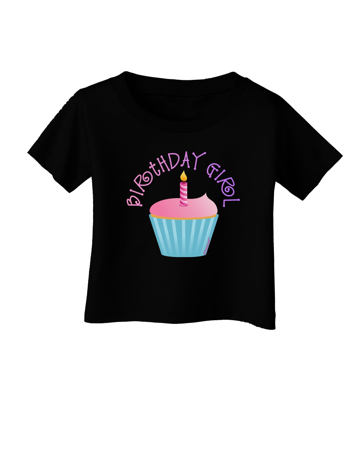 Birthday Girl - Candle Cupcake Infant T-Shirt Dark by TooLoud-Infant T-Shirt-TooLoud-Black-06-Months-Davson Sales