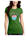 Birthday Girl - Candle Cupcake Juniors Crew Dark T-Shirt by TooLoud-T-Shirts Juniors Tops-TooLoud-Kiwi-Green-Juniors Fitted X-Small-Davson Sales