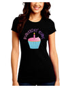 Birthday Girl - Candle Cupcake Juniors Crew Dark T-Shirt by TooLoud-T-Shirts Juniors Tops-TooLoud-Black-Juniors Fitted Small-Davson Sales