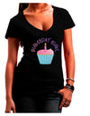 Birthday Girl - Candle Cupcake Juniors V-Neck Dark T-Shirt by TooLoud-Womens V-Neck T-Shirts-TooLoud-Black-Juniors Fitted Small-Davson Sales