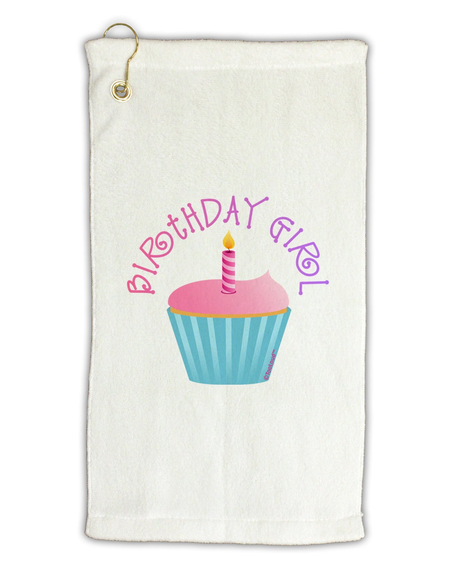 Birthday Girl - Candle Cupcake Micro Terry Gromet Golf Towel 16 x 25 inch by TooLoud-Golf Towel-TooLoud-White-Davson Sales