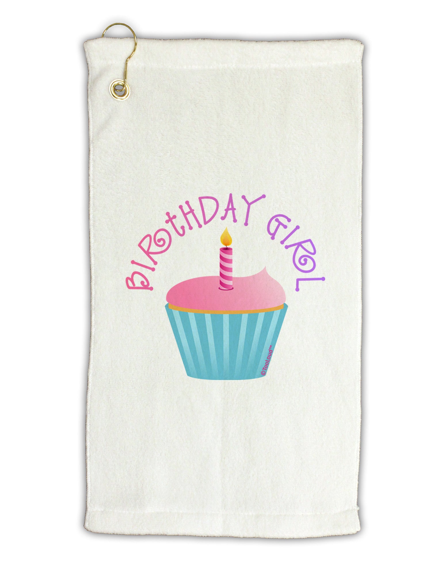 Birthday Girl - Candle Cupcake Micro Terry Gromet Golf Towel 16 x 25 inch by TooLoud-Golf Towel-TooLoud-White-Davson Sales