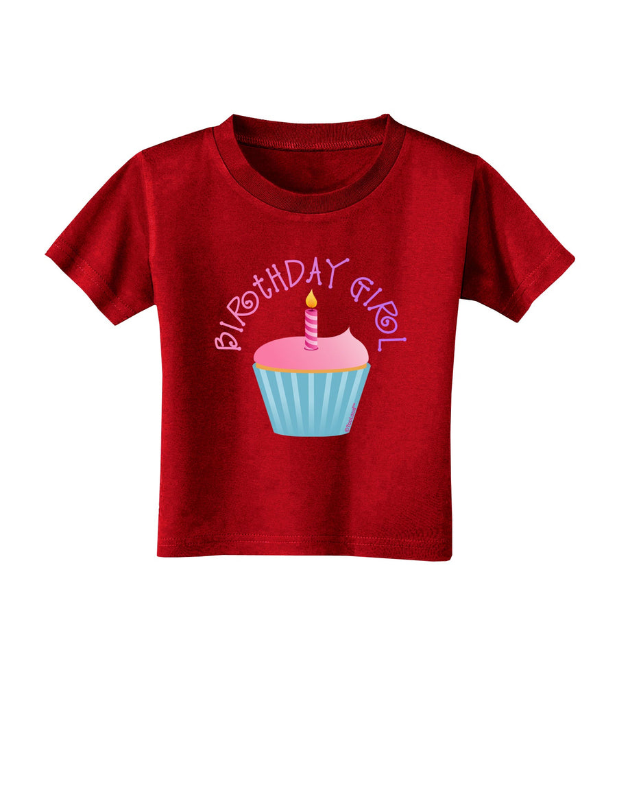 Birthday Girl - Candle Cupcake Toddler T-Shirt Dark by TooLoud-Toddler T-Shirt-TooLoud-Black-2T-Davson Sales