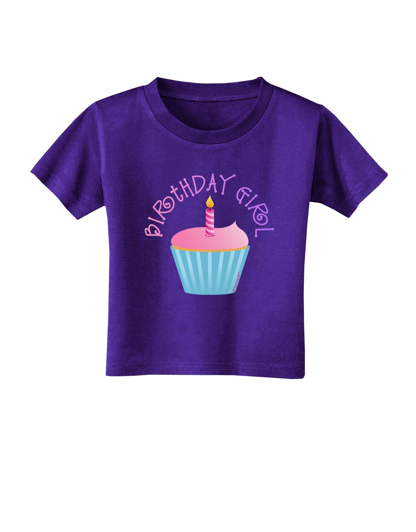 Birthday Girl - Candle Cupcake Toddler T-Shirt Dark by TooLoud-Toddler T-Shirt-TooLoud-Purple-2T-Davson Sales