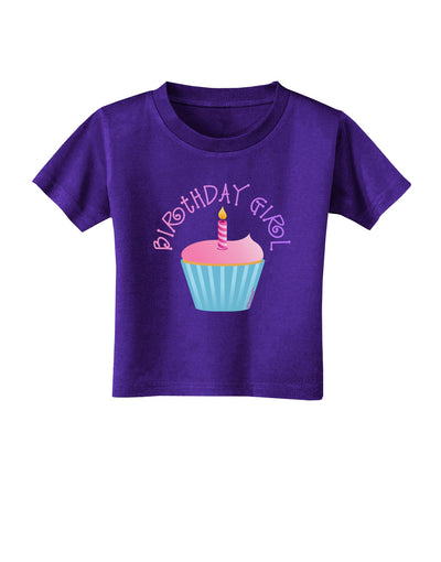 Birthday Girl - Candle Cupcake Toddler T-Shirt Dark by TooLoud-Toddler T-Shirt-TooLoud-Purple-2T-Davson Sales